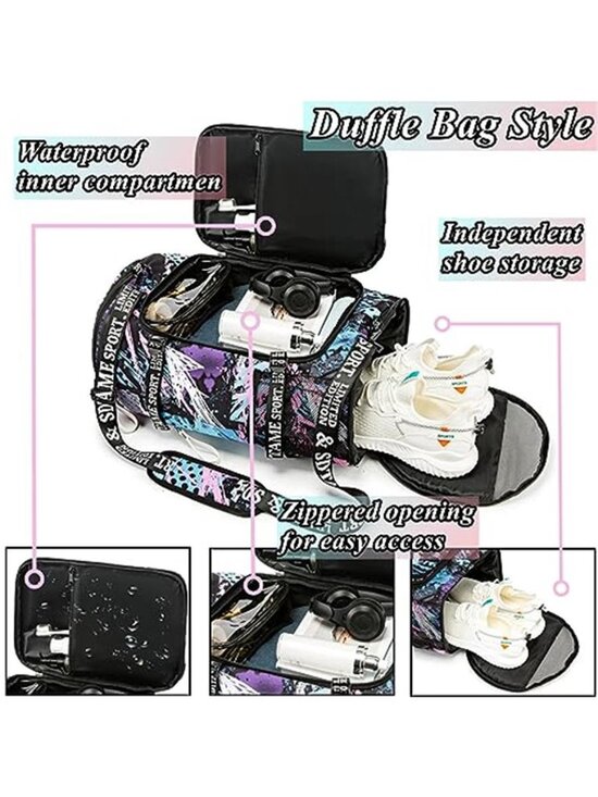 Gym Duffle Bag Backpack Shoe Compartment Travel Weekender Waterproof Laptop main image 4